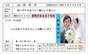 結婚免許証