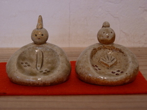 焼き締め陶雛人形(小)