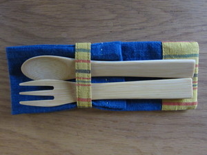 竹製スプーン・フォーク&カトラリーポーチセット